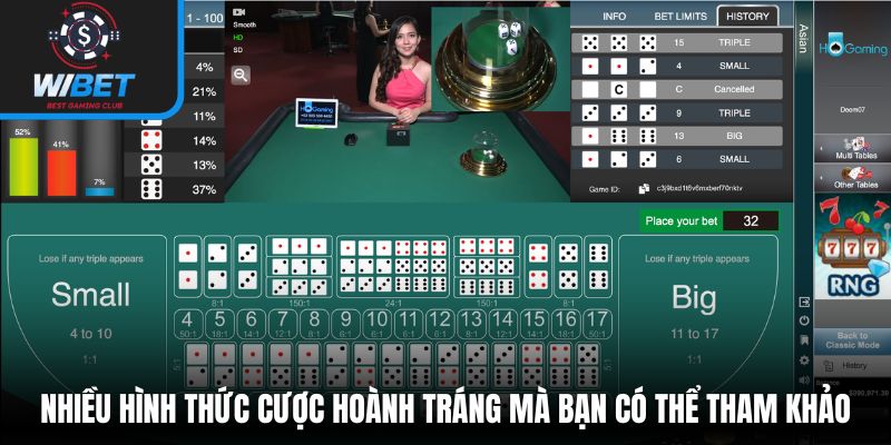 Nhiều hình thức cược hoành tráng mà bạn có thể tham khảo