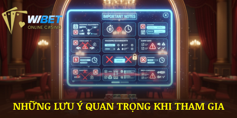 Những lưu ý quan trọng khi tham gia nhận khuyến mãi WIBET