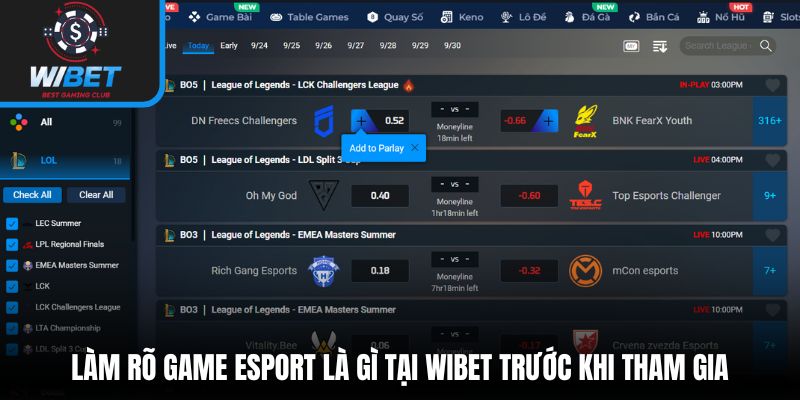 Làm rõ game esport là gì tại WIBET trước khi tham gia