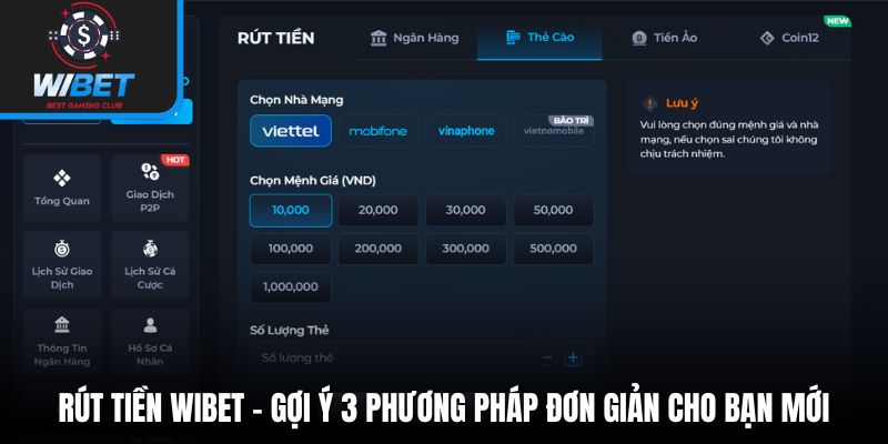 Rút tiền WIBET