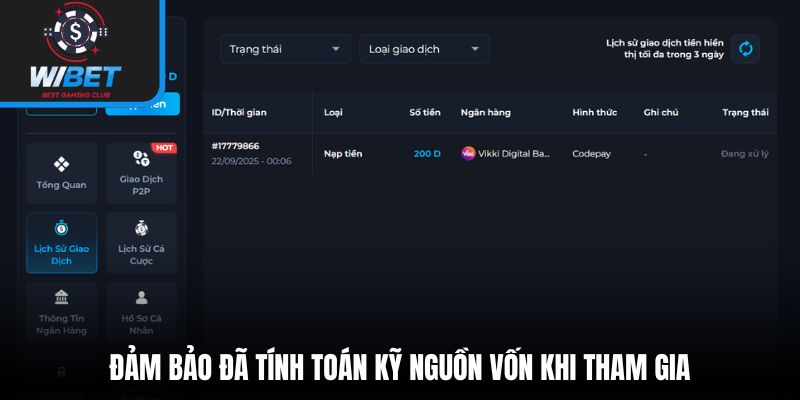 Đảm bảo đã tính toán kỹ nguồn vốn khi tham gia